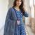 Anouk blue pure cotton anarkali regular kurta set