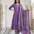 purple pure cotton anarkali regular kurta set