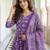 Anouk purple pure cotton anarkali regular kurta set