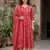 red pure cotton anarkali regular kurta set