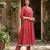 Anouk red pure cotton anarkali regular kurta set