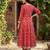Anouk red pure cotton anarkali regular kurta set