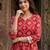 Anouk red pure cotton anarkali regular kurta set