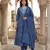 blue pure cotton anarkali regular kurta set