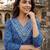 Anouk blue pure cotton anarkali regular kurta set