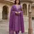 purple pure cotton anarkali regular kurta set