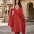 Anouk red pure cotton anarkali regular kurta set