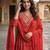 Anouk red pure cotton anarkali regular kurta set