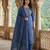 Anouk blue pure cotton straight regular kurta set