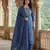 blue pure cotton straight regular kurta set