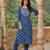 Anouk blue pure cotton straight regular kurta set