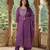 Anouk purple pure cotton straight regular kurta set