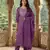 purple pure cotton straight regular kurta set