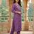 Anouk purple pure cotton straight regular kurta set