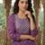 Anouk purple pure cotton straight regular kurta set