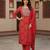 Anouk red pure cotton straight regular kurta set