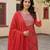 Anouk red pure cotton straight regular kurta set