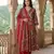red pure cotton anarkali angrakha kurta set