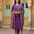 Anouk purple pure cotton straight regular kurta set