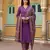 purple pure cotton straight regular kurta set