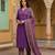 Anouk purple pure cotton straight regular kurta set