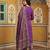 Anouk purple pure cotton straight regular kurta set