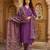 Anouk purple pure cotton straight regular kurta set