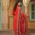 Anouk red pure cotton straight regular kurta set