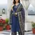 blue pure cotton straight regular kurta set