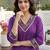 Anouk purple pure cotton straight regular kurta set