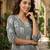 Anouk grey pure cotton straight regular kurta set