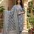 Anouk grey pure cotton straight regular kurta set