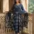 blue pure cotton anarkali angrakha kurta set