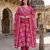 pink pure cotton anarkali angrakha kurta set