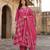 Anouk pink pure cotton anarkali angrakha kurta set
