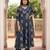 Anouk blue pure cotton anarkali regular kurta set