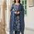 Anouk blue pure cotton straight regular kurta set