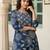 Anouk blue pure cotton straight regular kurta set