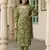 green pure cotton straight regular kurta set
