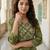 Anouk green pure cotton straight regular kurta set