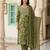 Anouk green pure cotton straight regular kurta set