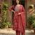 Anouk red pure cotton straight regular kurta set