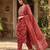 Anouk red pure cotton straight regular kurta set