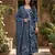 blue pure cotton anarkali angrakha kurta set