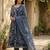 Anouk blue pure cotton anarkali angrakha kurta set