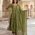 Anouk green pure cotton anarkali angrakha kurta set