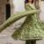 Anouk green pure cotton anarkali angrakha kurta set