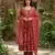 red pure cotton anarkali angrakha kurta set