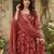 Anouk red pure cotton anarkali angrakha kurta set