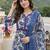 Anouk blue pure cotton straight regular kurta set